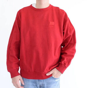 Vintage Non-fiction London Ontario Logo Red 100% Cotton Crewneck  Sweater